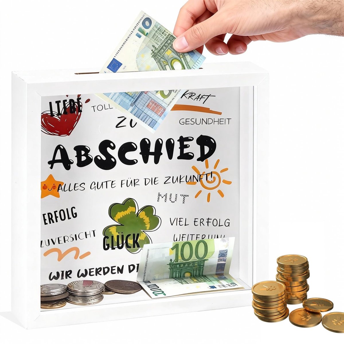Solidchoice - Houten Spaarpot als Afscheidsgeschenk voor Collega's