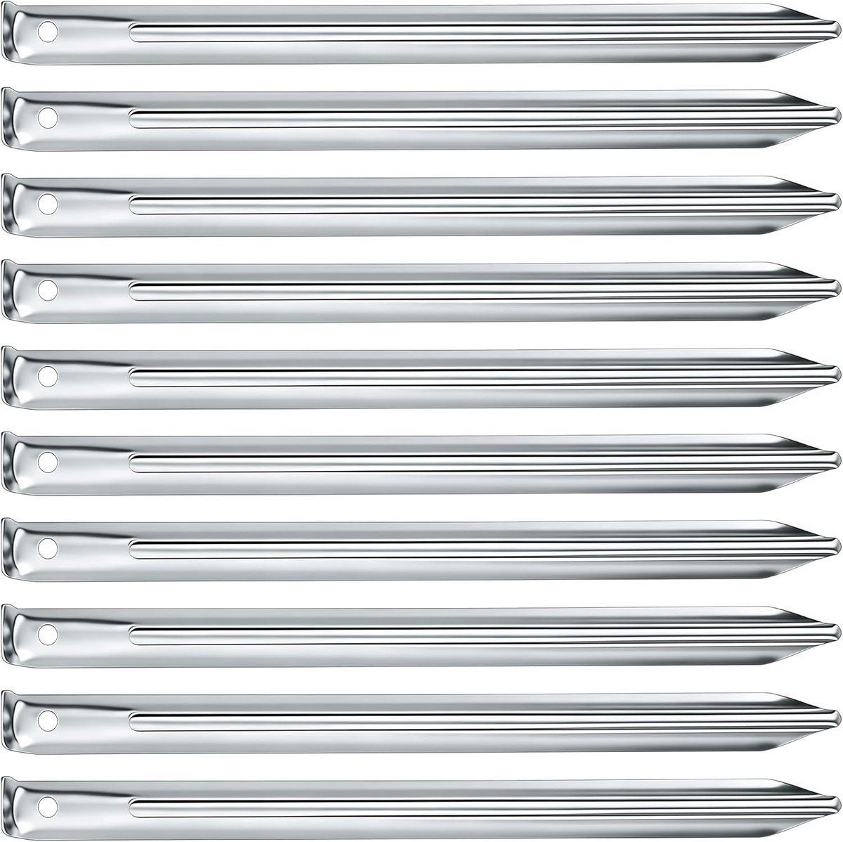 Tentpennen 10 Stuks V-profiel 23cm - Galvaniseerstaal - Stormbestendig - Ideaal voor veilig kamperen - ShopVlot