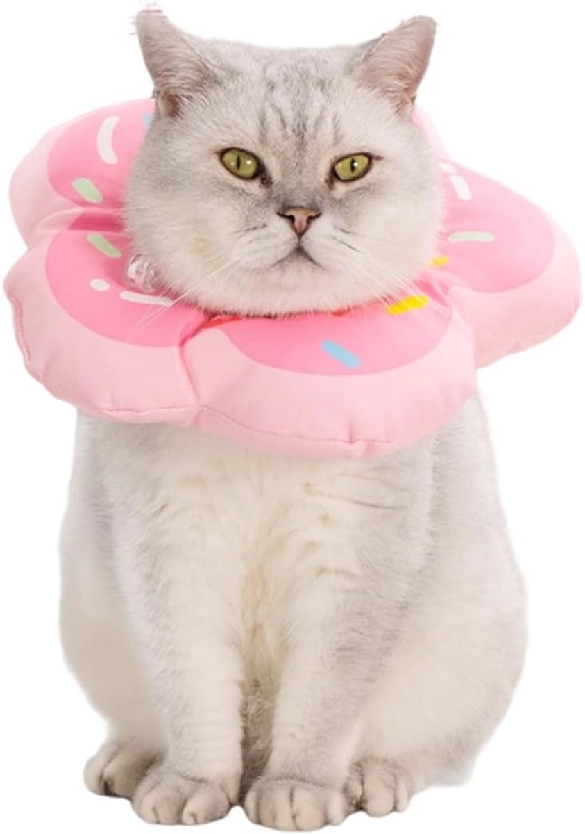 Verstelbare, ademende honden- en kattenhalsband met beschermhoes voor herstel na operatie, comfortabel en irritatievrij