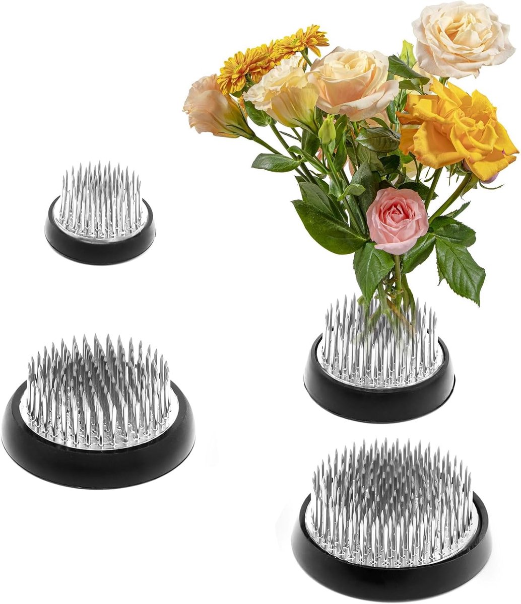 Bloemsteekegels set - roestvrijstalen sokkel - antislip en stabiel - ideaal voor Ikebana - ShopVlot