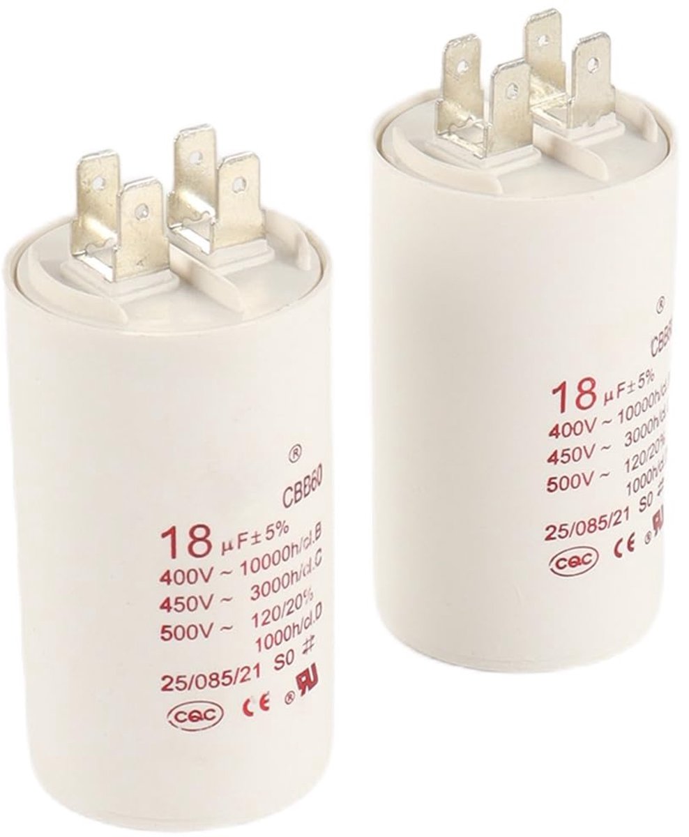 CBB60 condensator 18µF 450V AC - 4 pinnen - betrouwbaar startvermogen - voor motoren en pompen - ShopVlot