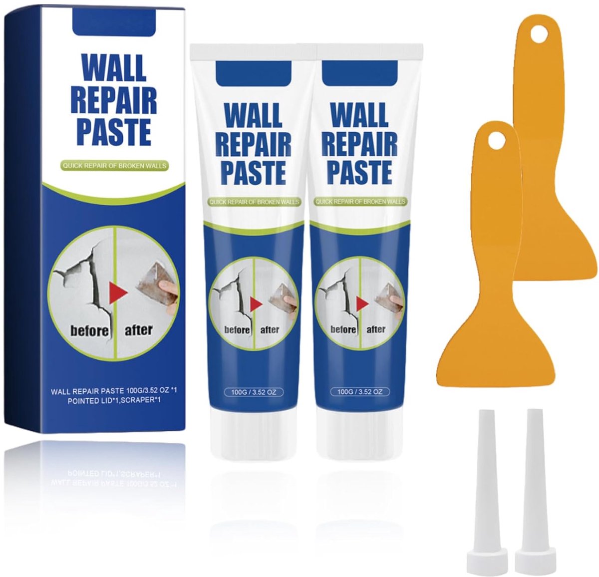Vulmiddel 200 g - witte binnenputty - voor het repareren van gaten en scheuren - eenvoudig te gebruiken - ShopVlot
