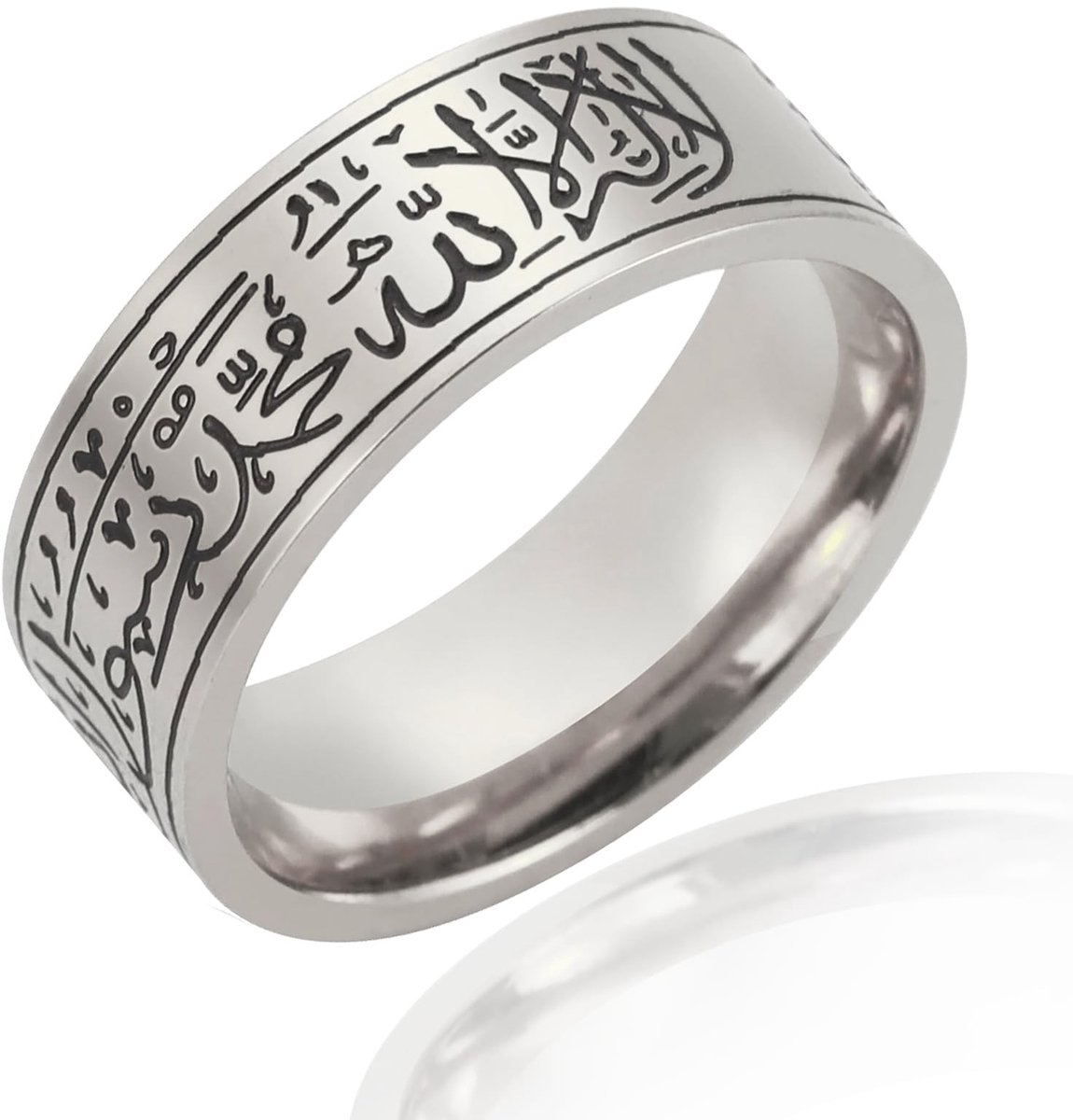 Solidchoice - 8MM RVS Ring met Islamitische Calligrafie voor Mannen en Vrouwen