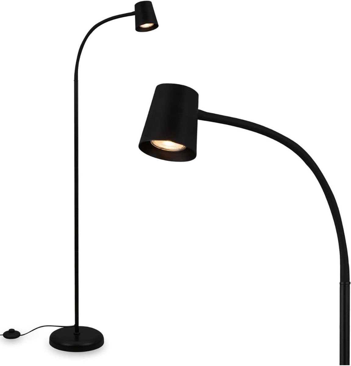 KIRA® Booglamp - Industriële Vloerlamp - Booglamp Staand - Zwart - 21cm x 21cm x 128cm