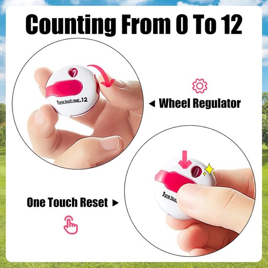 6 Golf Club Counters, Mini Golf Score Counter, Clicker, Golf Counter for Scorekeeper, Up to 12 Shot Points, Golf - ShopVlot — afbeelding 2