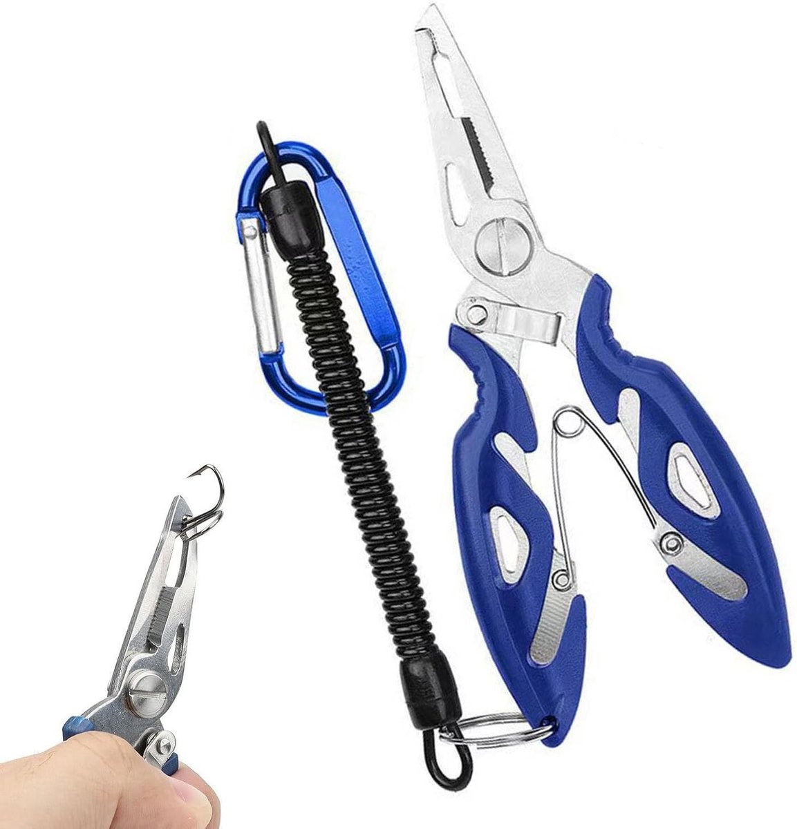 Draagbare RVS Visserspincet voor het Knippen van Haken en Draden, Inclusief Haakopener en Klem voor Vissen