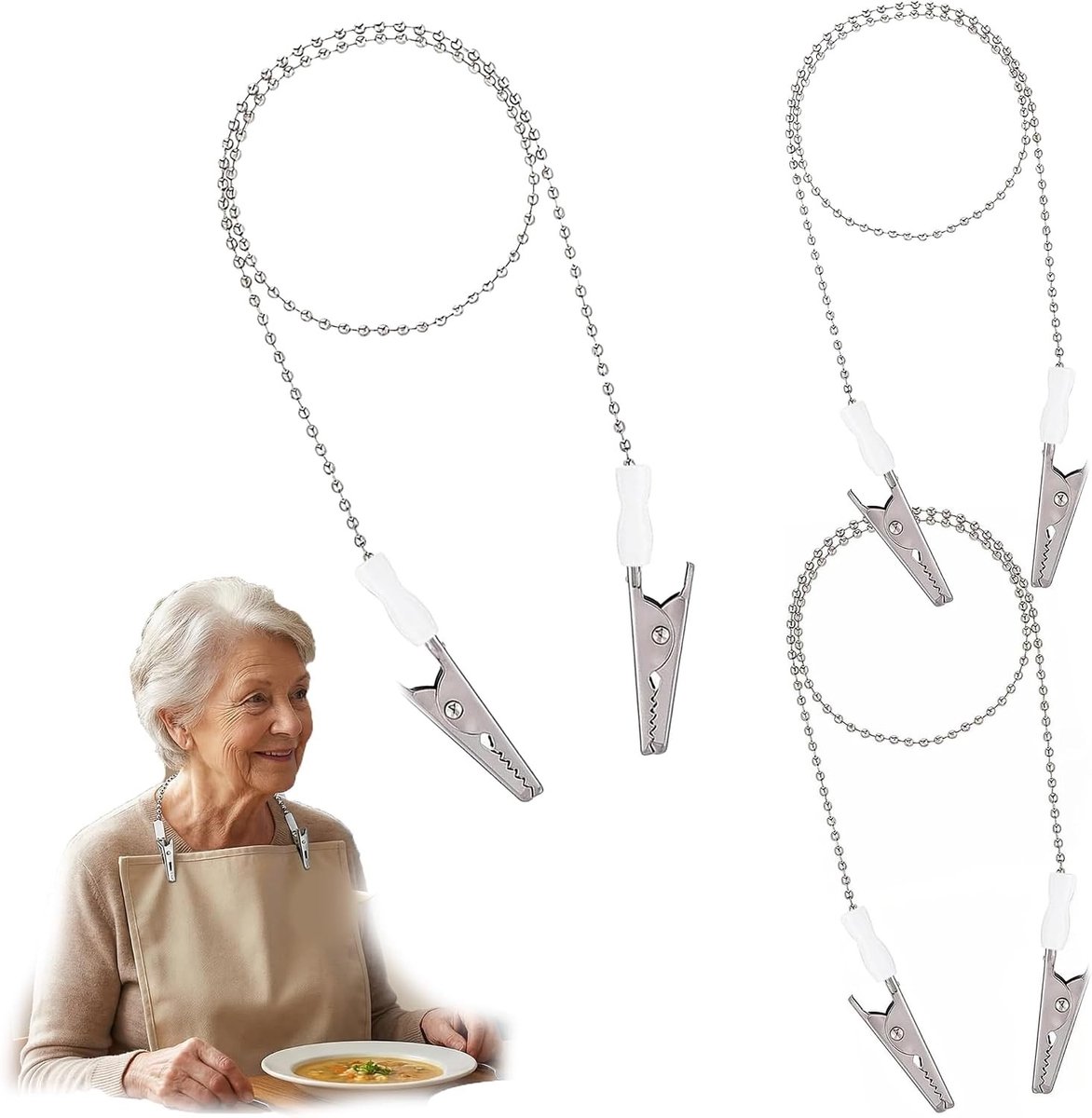 3-delige Set Napkin Houder Clips voor Senioren, Ideaal voor Tandheelkundige Zorg en Persoonlijk Gebruik