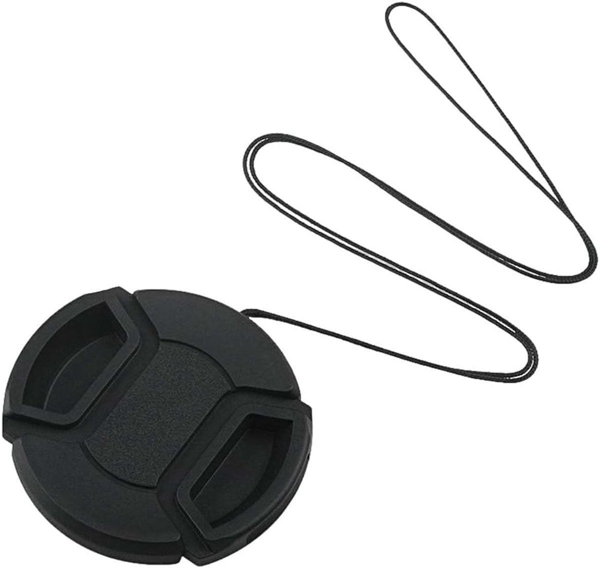 1 stuks camera-lensdop met riem, kunststof, universeel voor digitale camera's, 49 mm, zwart - ShopVlot