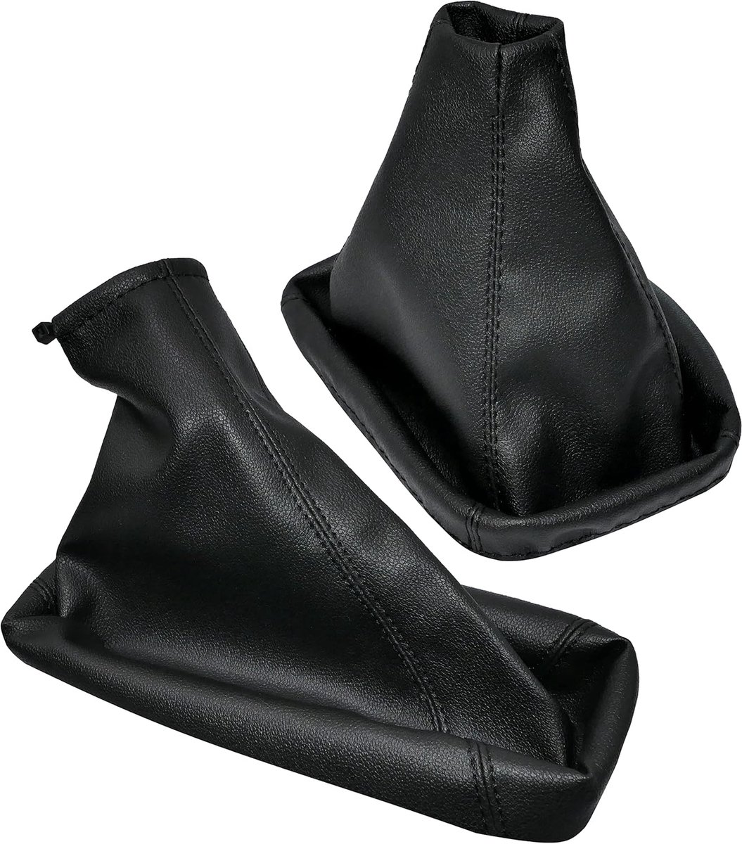 - C57803 - Versnellingspook- en handremhoes - compatibel met Renault Laguna II van 2001 tot 2005 - kleur: zwart - in synthetisch leer
