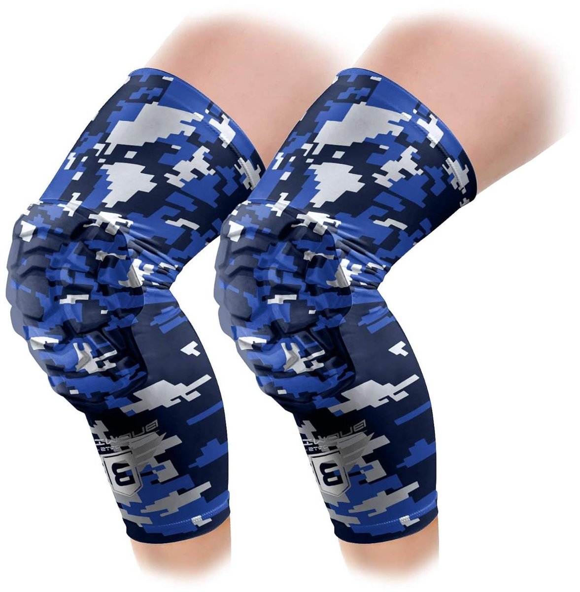 Kniebeschermers - Kniekousen Compressie - Bescherming Sport - Gewatteerde Compressie - 1 Paar - Zwart Wit Rood Blauw