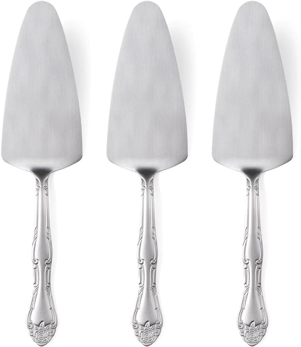 Taartschep Set - Dessert Schep - Feestelijk Serveren - Roos Design Handvat - 20 cm - Zilver