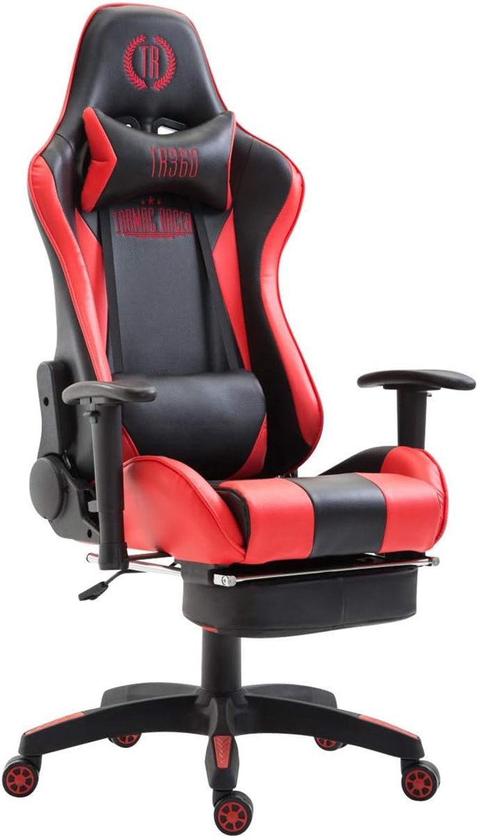 Racing bureaustoel - Gaming stoel - Comfortabel Zitten - Verstelbare Rugleuning - 142 cm hoog - Zwart Rood — afbeelding 5