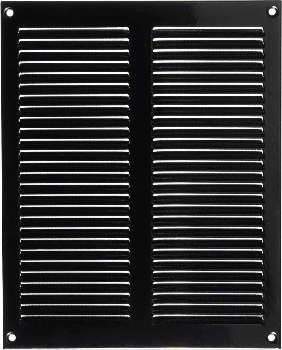 Ventilatie rooster - Afvoer rooster Insectenwering - Luchtcirculatie verbeteren - Met insectenhor - 200x250 mm - Zwart