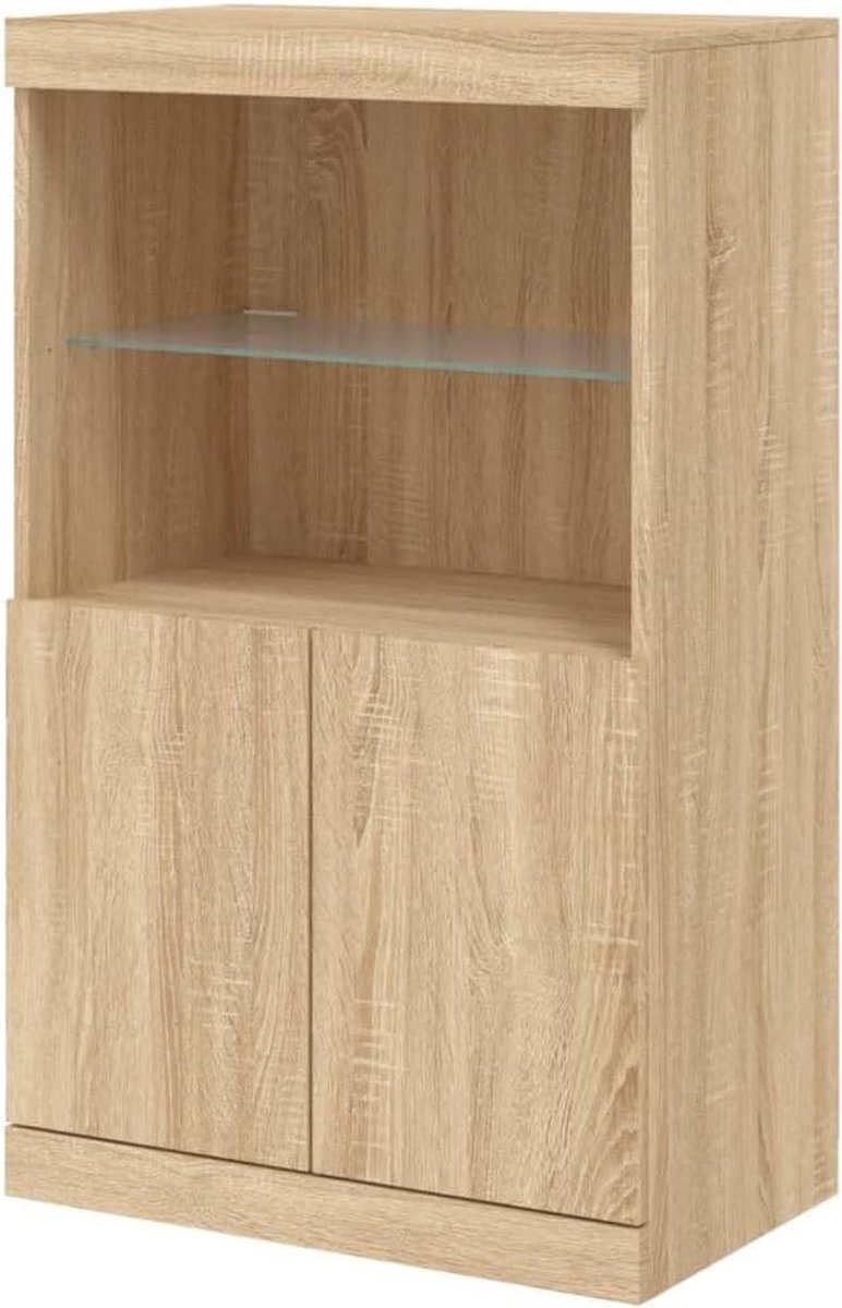 Dressoir met LED - Buffetkast Opbergkast - Woonkamer Inrichten - Modern Design - 60.5 x 37 x 100 cm