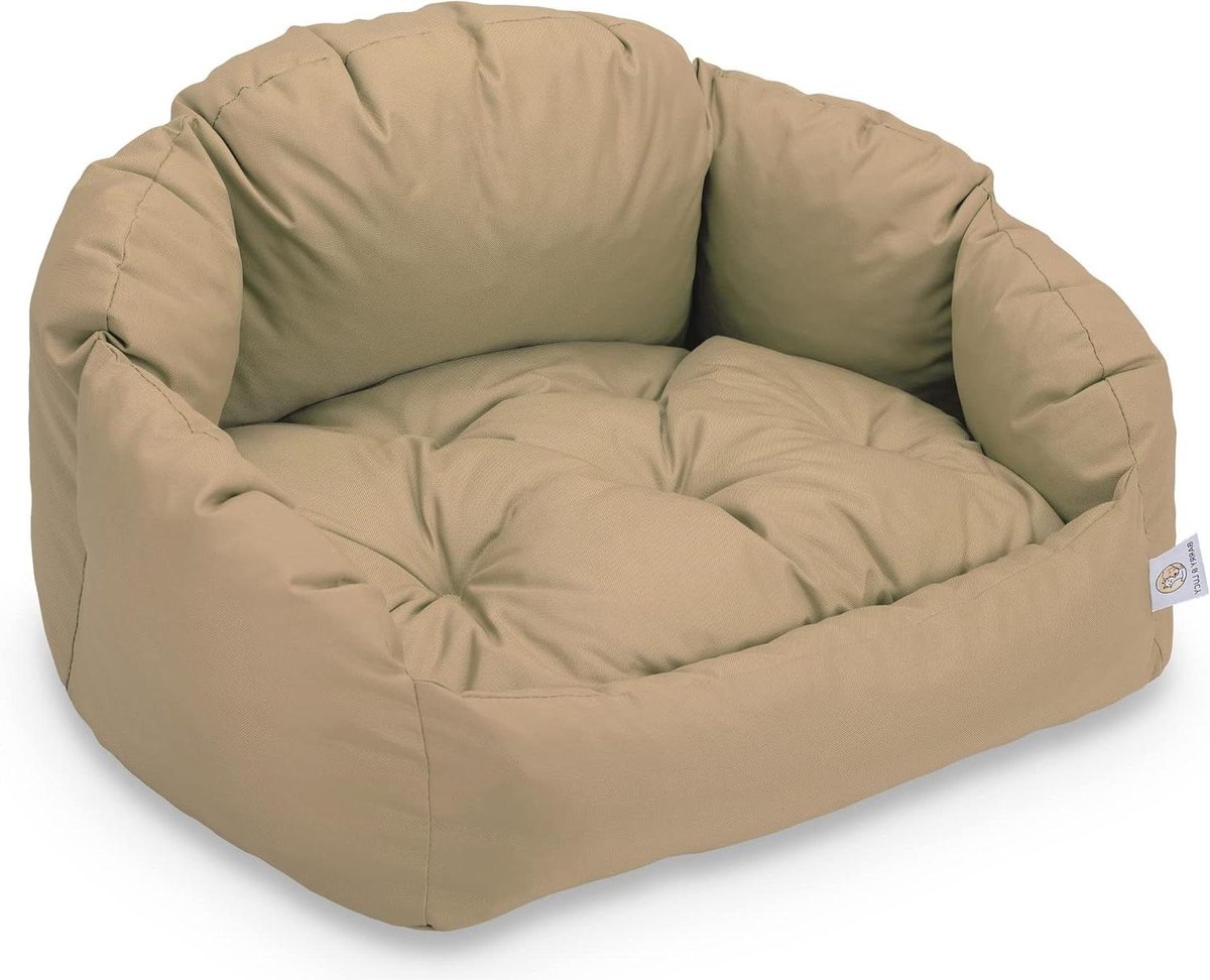 Hondenmatras Hondenkussen - Hondenbed Ligkussen - Rusten Slapen - Waterdichte Gewatteerde Vulling - Maat L - Beige