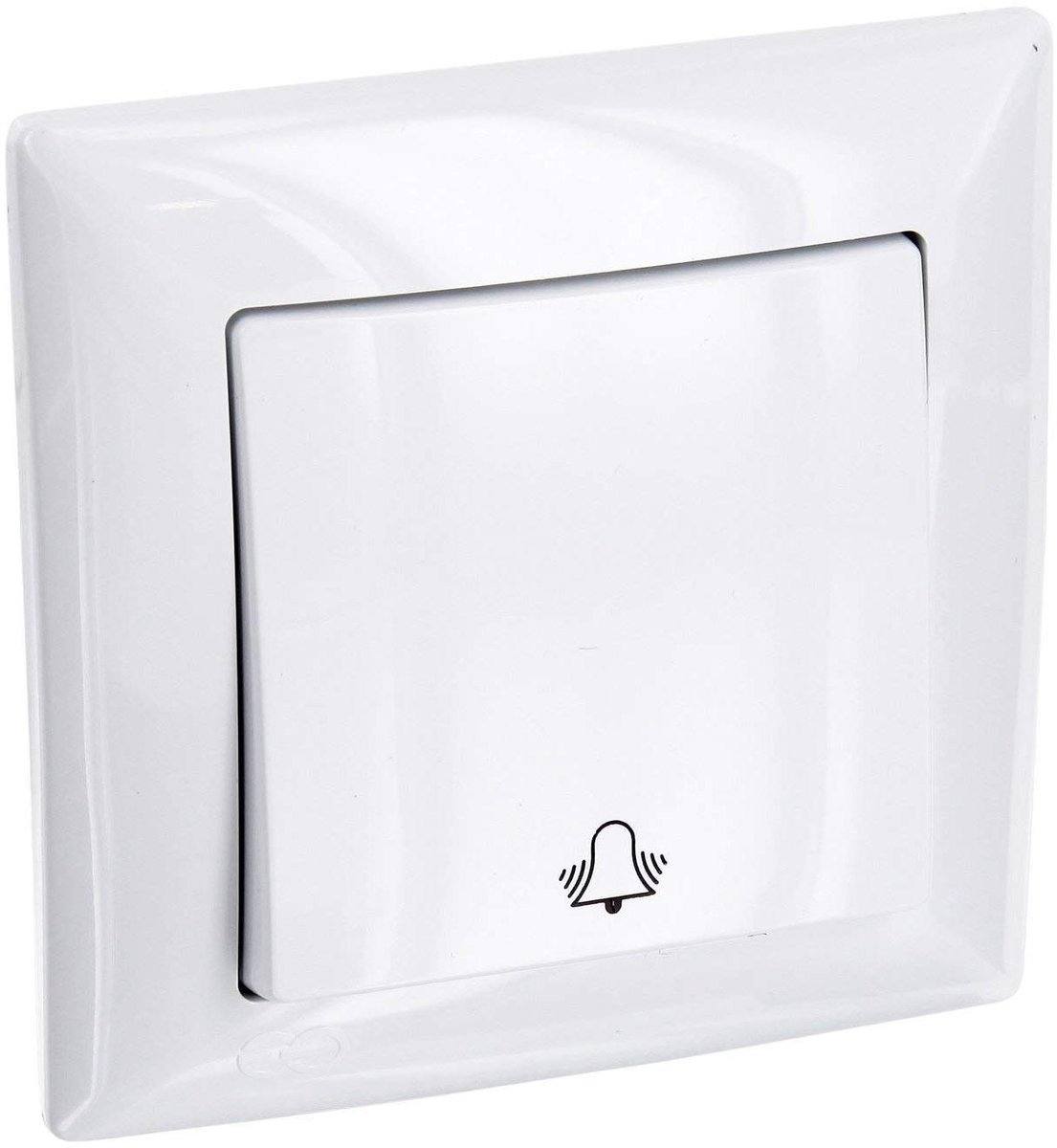 Inbouwknop Belsymbool - Drukknopschakelaar - Deurcommunicatie - All-in-one voorgemonteerd - 82 x 82 mm - Zuiver wit