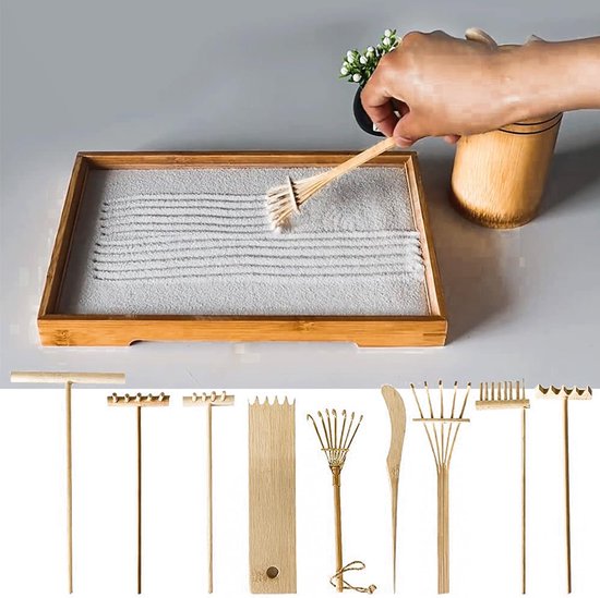 Tuin Rake Set - Zen Tuin Gereedschap - Zand Tuin Onderhoud - 7 Delige Kit - 50 g - Natuurlijk — afbeelding 5
