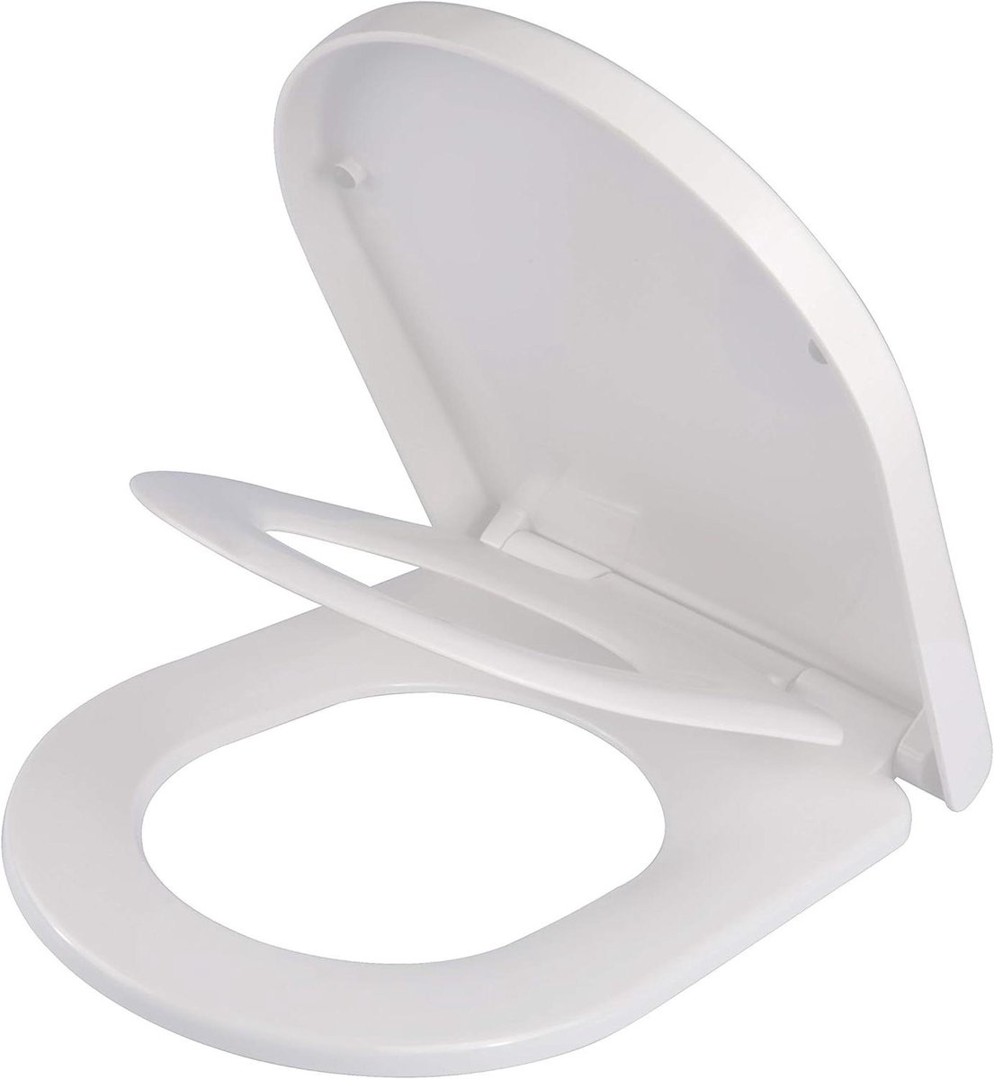 Toiletbril Duroplast - Toiletdeksel Zachtsluitend - Hygiënisch Gemak - Afneembaar voor Reiniging - 45 x 36 cm - Wit