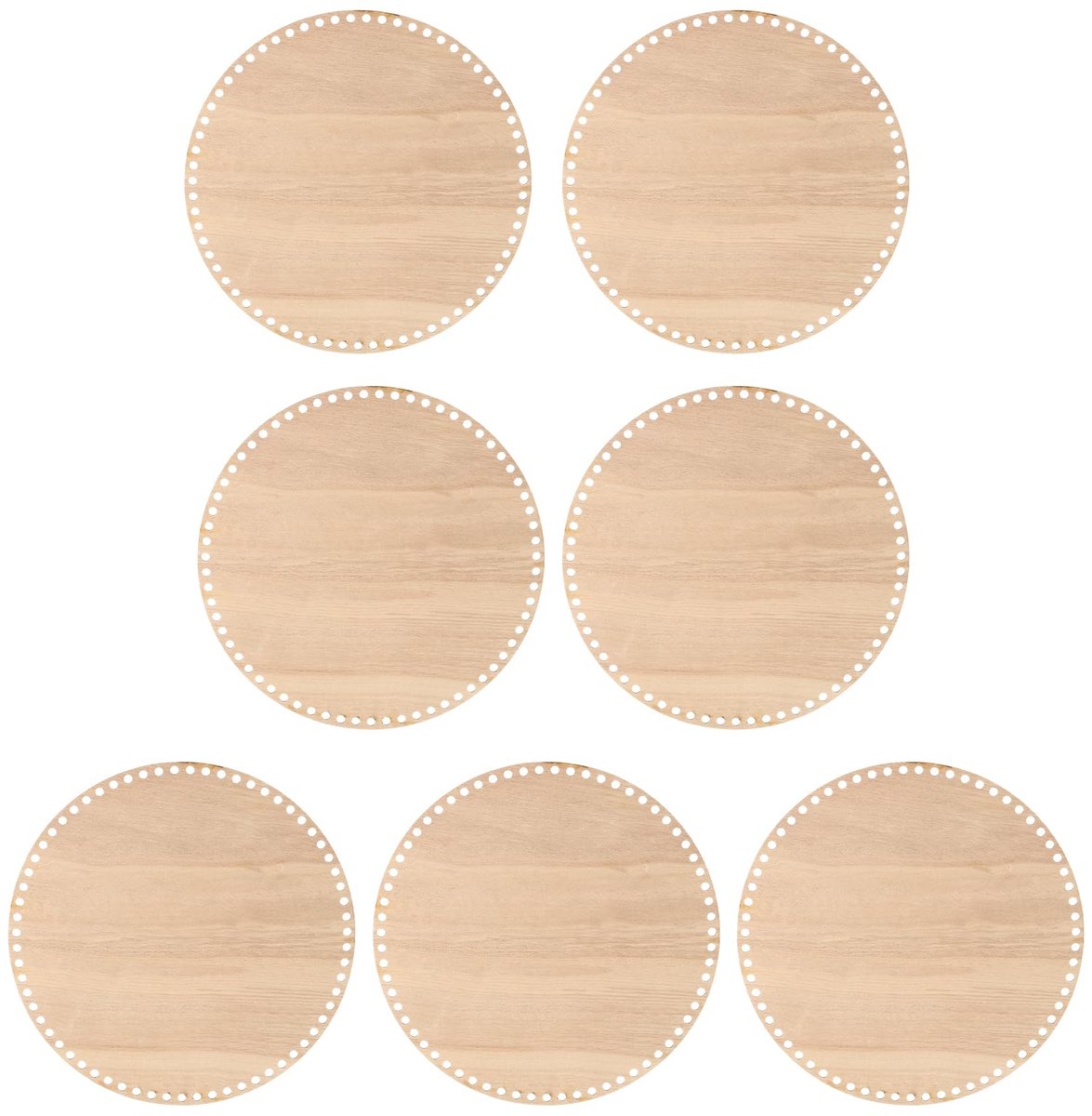 Mand Bodem, 7 Stks Ronde Haak Breien Houten Basis Voor Diy Craft Weven Mand Maken Benodigdheden Woondecoratie, Hout Kleur