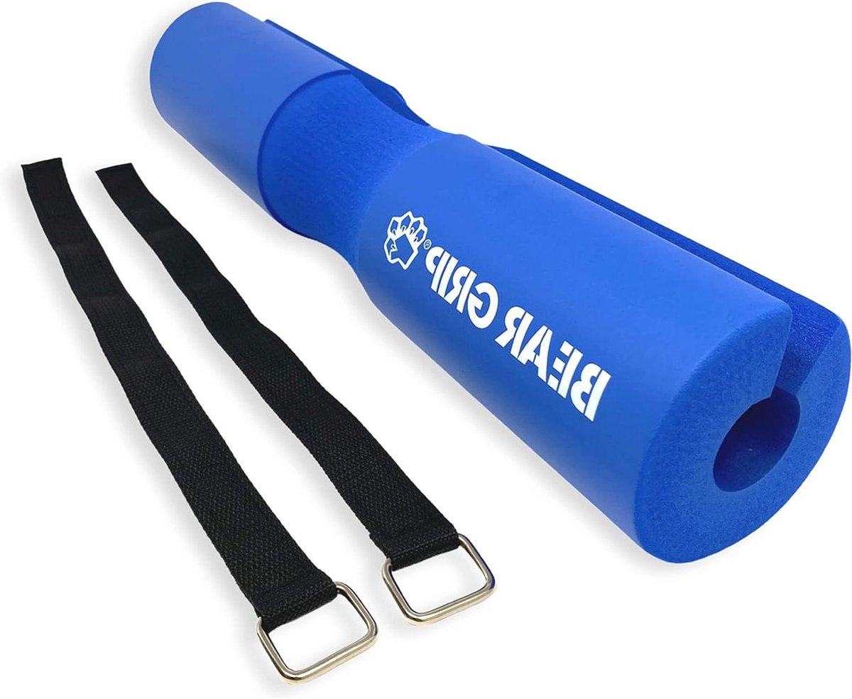 Barbell Squat Pad - Hefkussen Nekbeschermer - Kracht Training - Veilige Klittenbandsluiting - 46 cm Lengte - Blauw