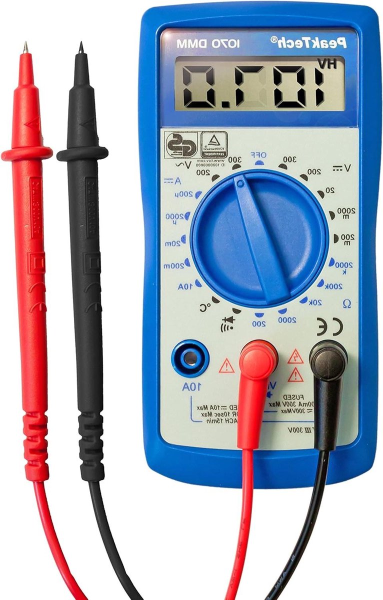 Digitale Multimeter - Handmeter Tester - Elektronica Controleren - TÜV/GS Gecertificeerd - 300 V Max - Blauw Wit