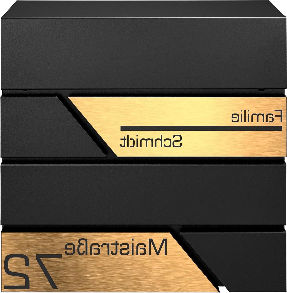 Brievenbus met naam - Wandbrievenbus krantenvak - Post ontvangen - Gepersonaliseerde gravure - 37 cm breed - Goud