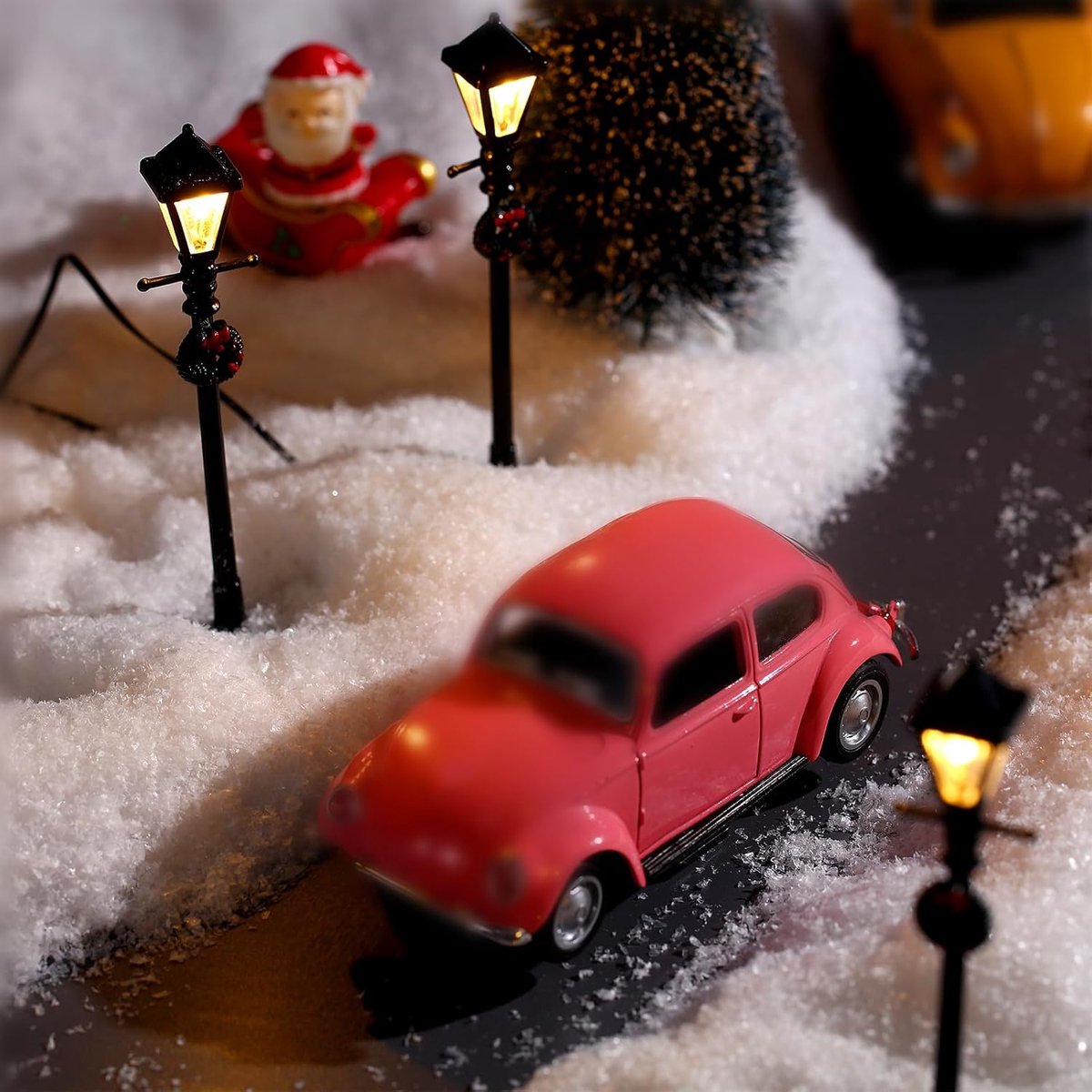 Miniatuur Straatlantaarns - Kerstdorp Verlichting - Kerstdorp Decoratie - Set van 12 - 10.5-12.5 cm Hoog - Zwart – foto 6