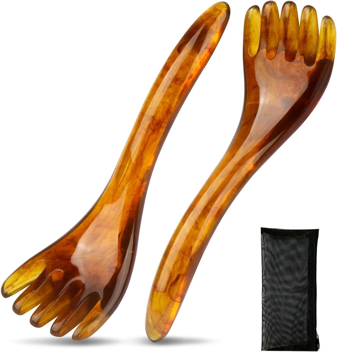 Hoofdmassage Set - Ontspannings Tool - Diepe Ontspanning - Set van 2 Stuks - 17.78 cm - Amber