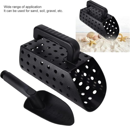 Metaaldetector Schep - Zeef Schep - Schatten Zoeken - Lichtgewicht ABS Materiaal - 29 cm Lengte - Zwart — afbeelding 4