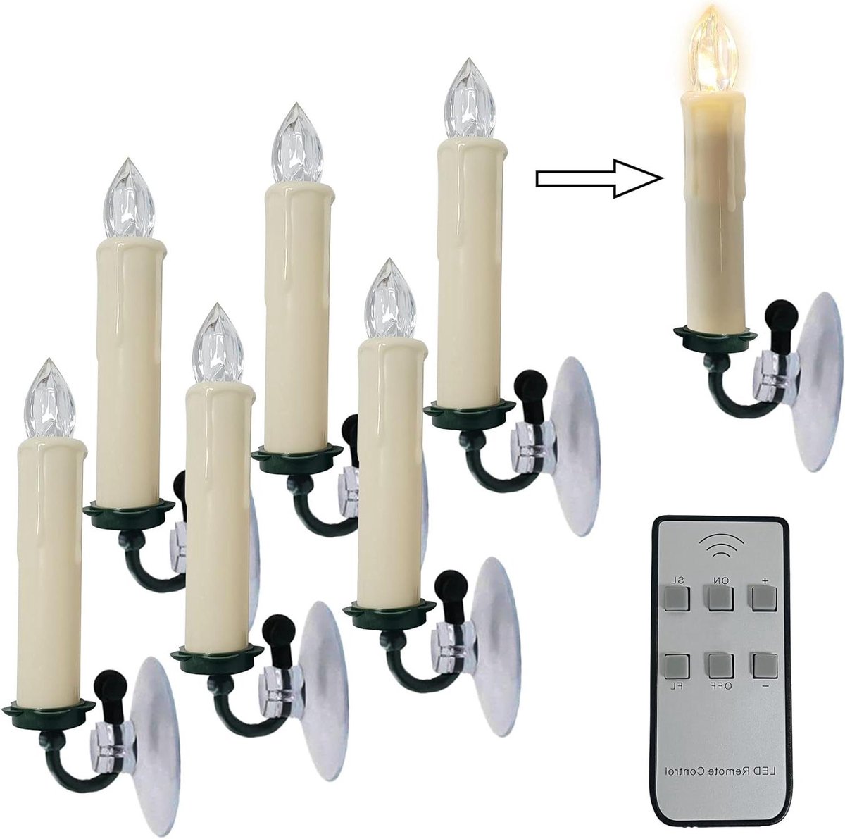 LED Kaarsen - Vlamloze Kaarsen - Decoratieve Verlichting - Met Afstandsbediening - 10 Stuks - Ivoor