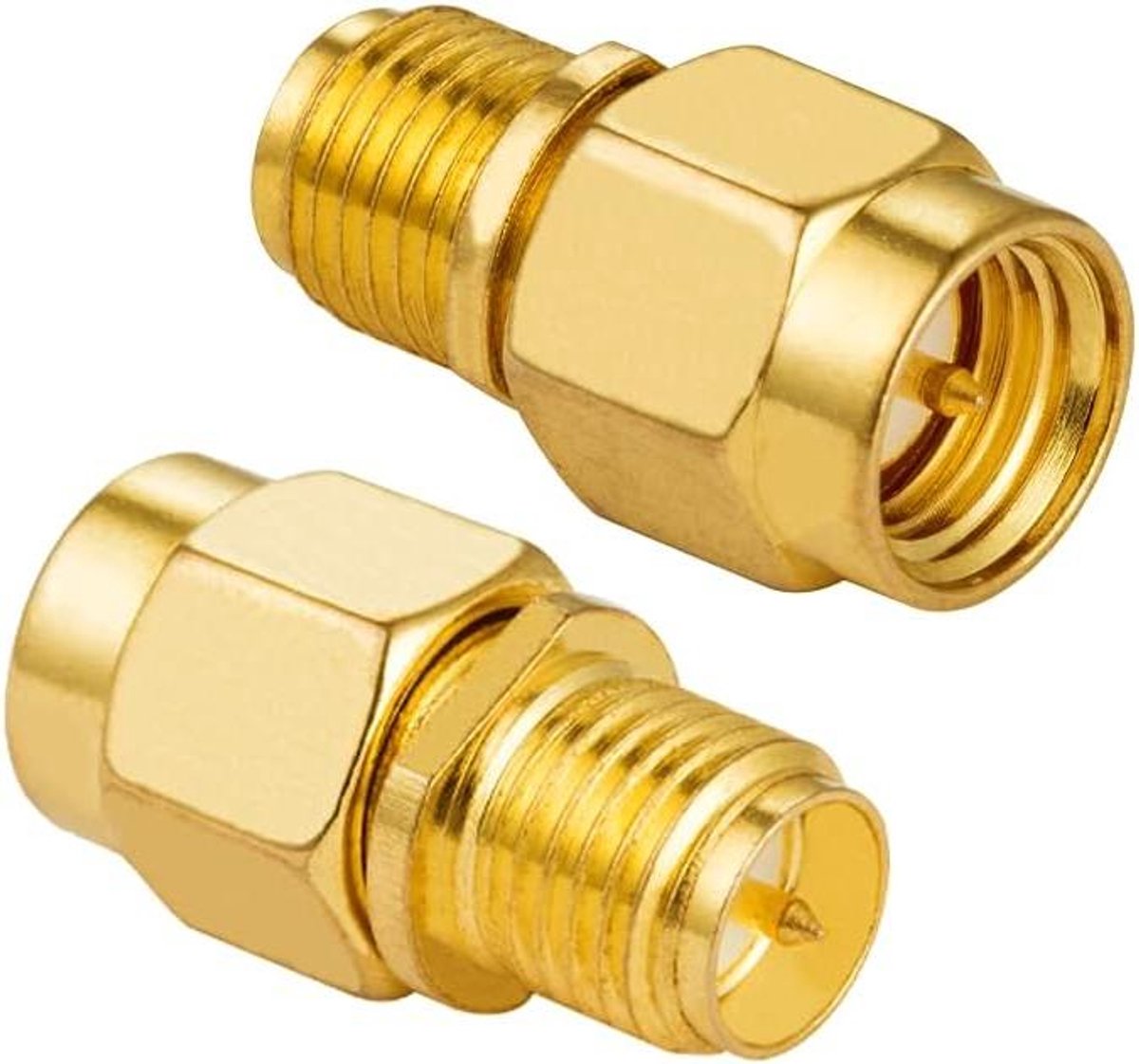 Antenne Adapter - RF Connector - Netwerk Uitbreiding - Goud Verguld - 2 Stuks - Zilver