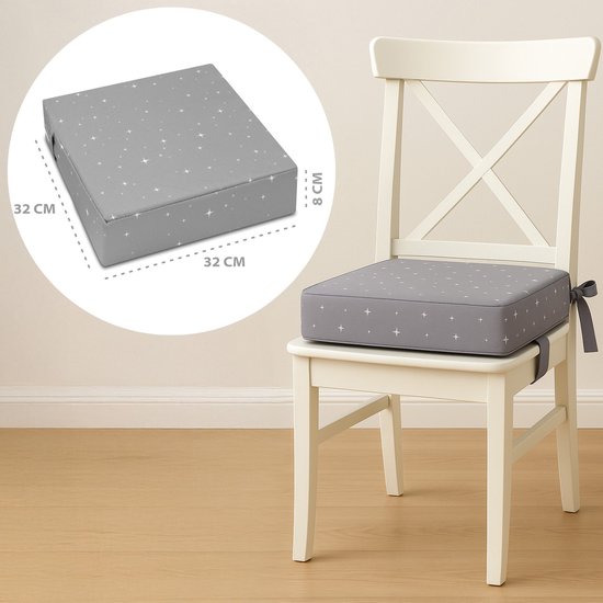 Kinderstoel verhoger kussen Stoelverhoger voor kinderen - 32x32x8 cm cm Schuimvulling Afneembare en wasbare hoes Roos Comfortabele zit Ondersteuning aan tafel Galaxy — afbeelding 2