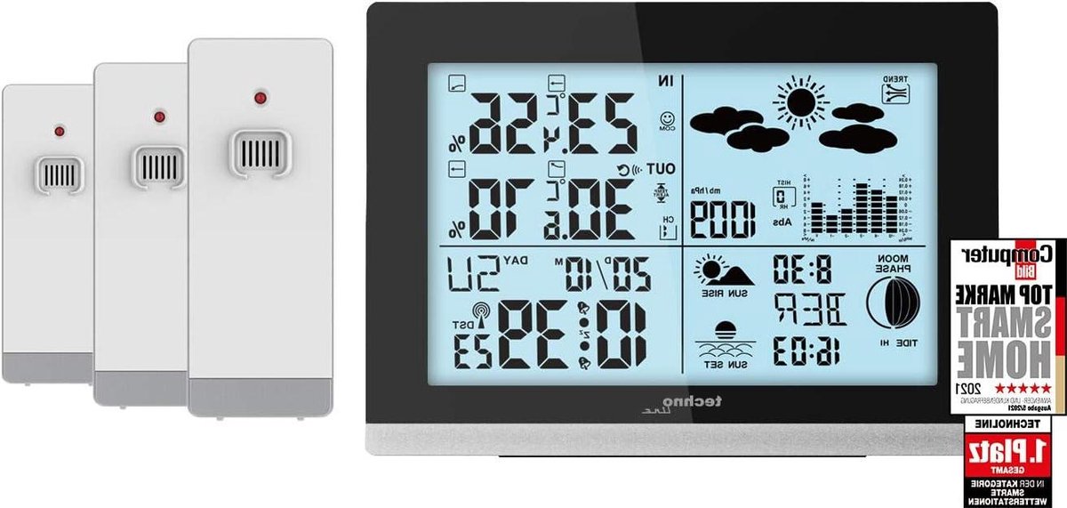 Weerstation Set - Weer Melder - Weer Monitoren - 4 Sensoren - 15.8 x 4 x 11.3 cm - Wit