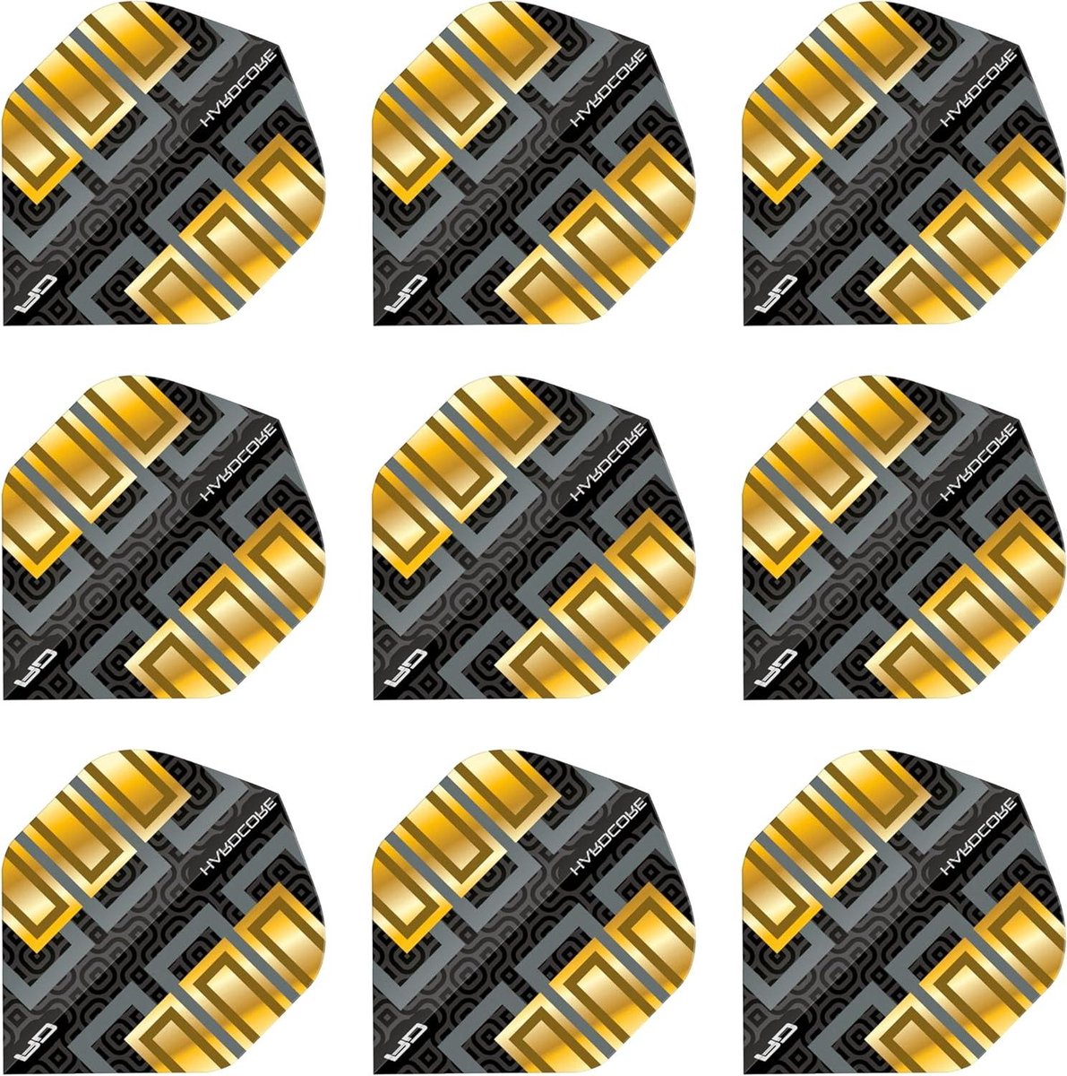 Dart Flights - Vleugels - Darts Spelen - Extra Dikke Kwaliteit - 9 Stuks - Goud Zwart