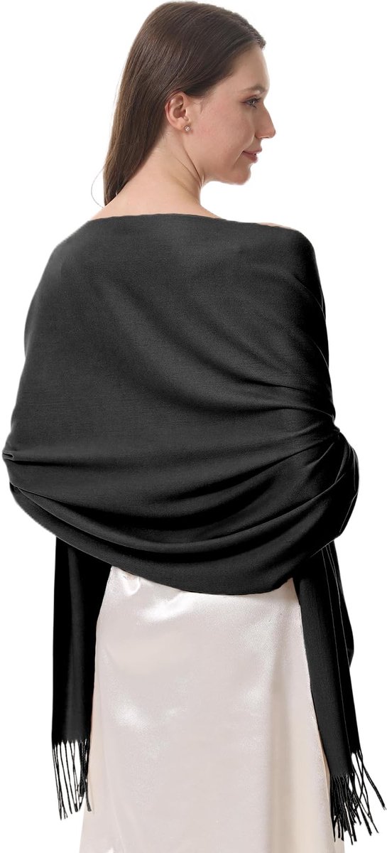 Pashmina-sjaal voor dames, feestelijke stola voor avondjurk, sjaals, schouderdoek, cadeau voor winter, bruiloft, herfst, bruidsfeest
