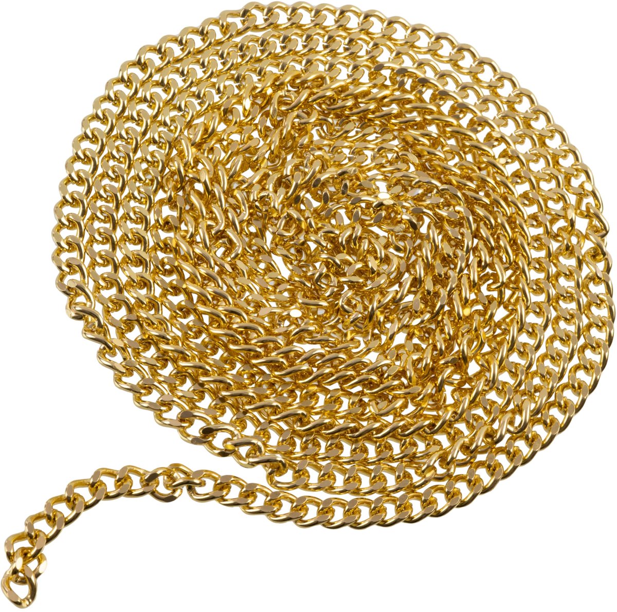 - Decoratieve ketting 2 m met schakels 5.8x7.5 mm - van metaal - kleur goud - DIY creaties schouderband handtas interieurprojecten
