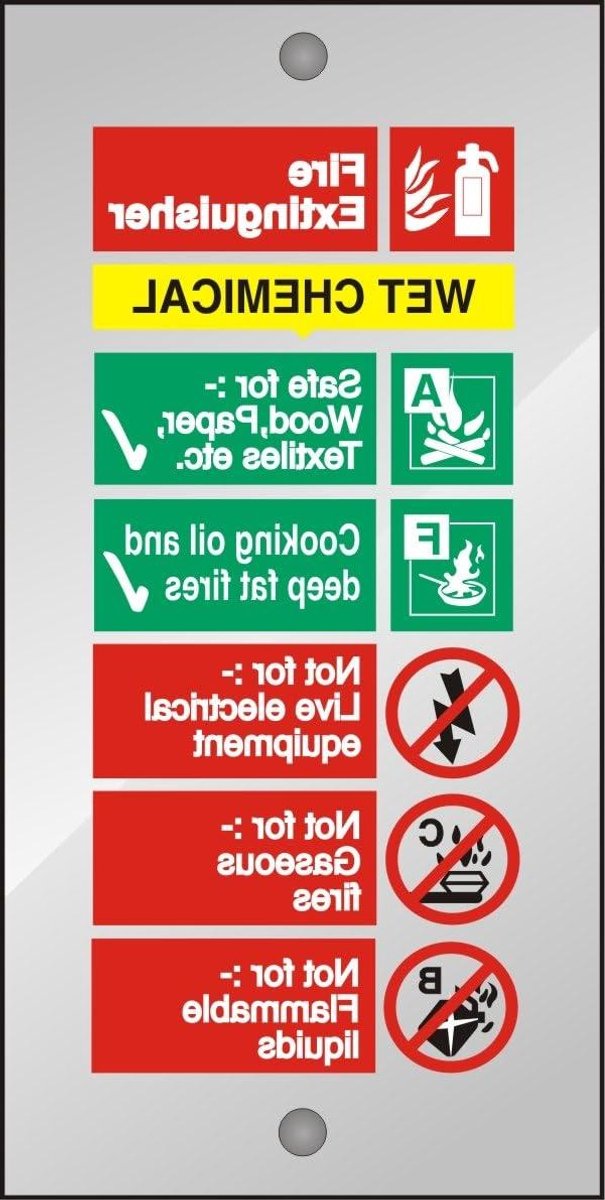 Brandblusser Teken - Veiligheidsbord Noodgeval - Veiligheid Aangeven - Acryl Met Schaduweffect - 100x200mm - Wit