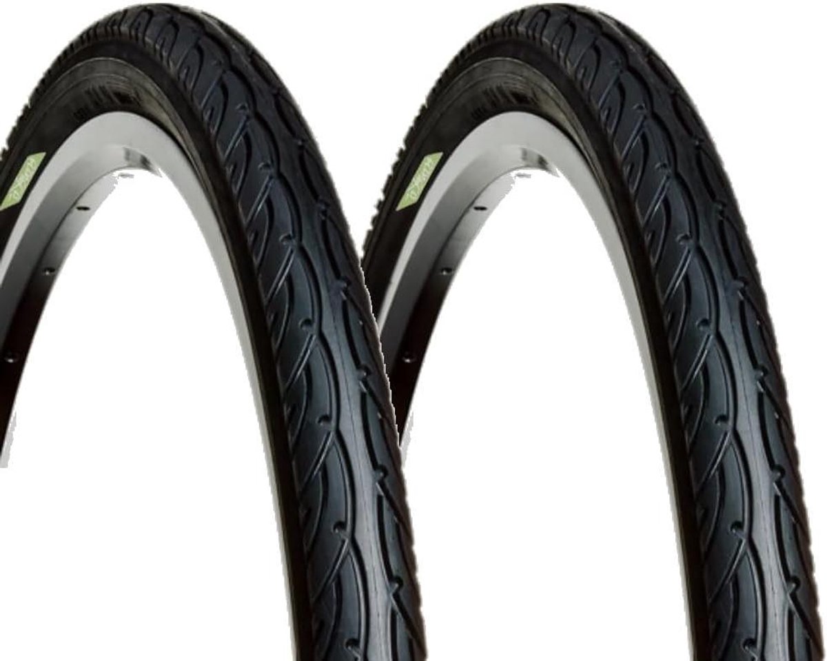 Fietsbanden Set - Slick Banden - Stadsfiets Gebruik - Duurzaam Rubber - 26 x 195 inch - Zwart