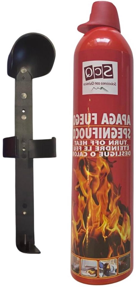 Compacte brandblusser - Veiligheidsextra - Brandpreventie thuis - Effectief op 4 klassen - 500 ml - Zwart