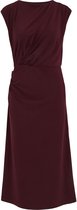 WE Fashion Dames midi jersey mouwloze jurk met plooidetail