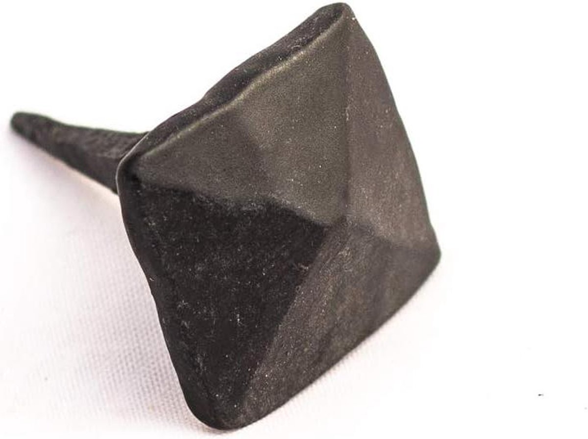 Gesmede Nagels - Siernagels IJzeren Spijkers - Meubelrestauratie - Handgesmeed Smeedijzer - 25 x 25 x 8 mm - Zwart
