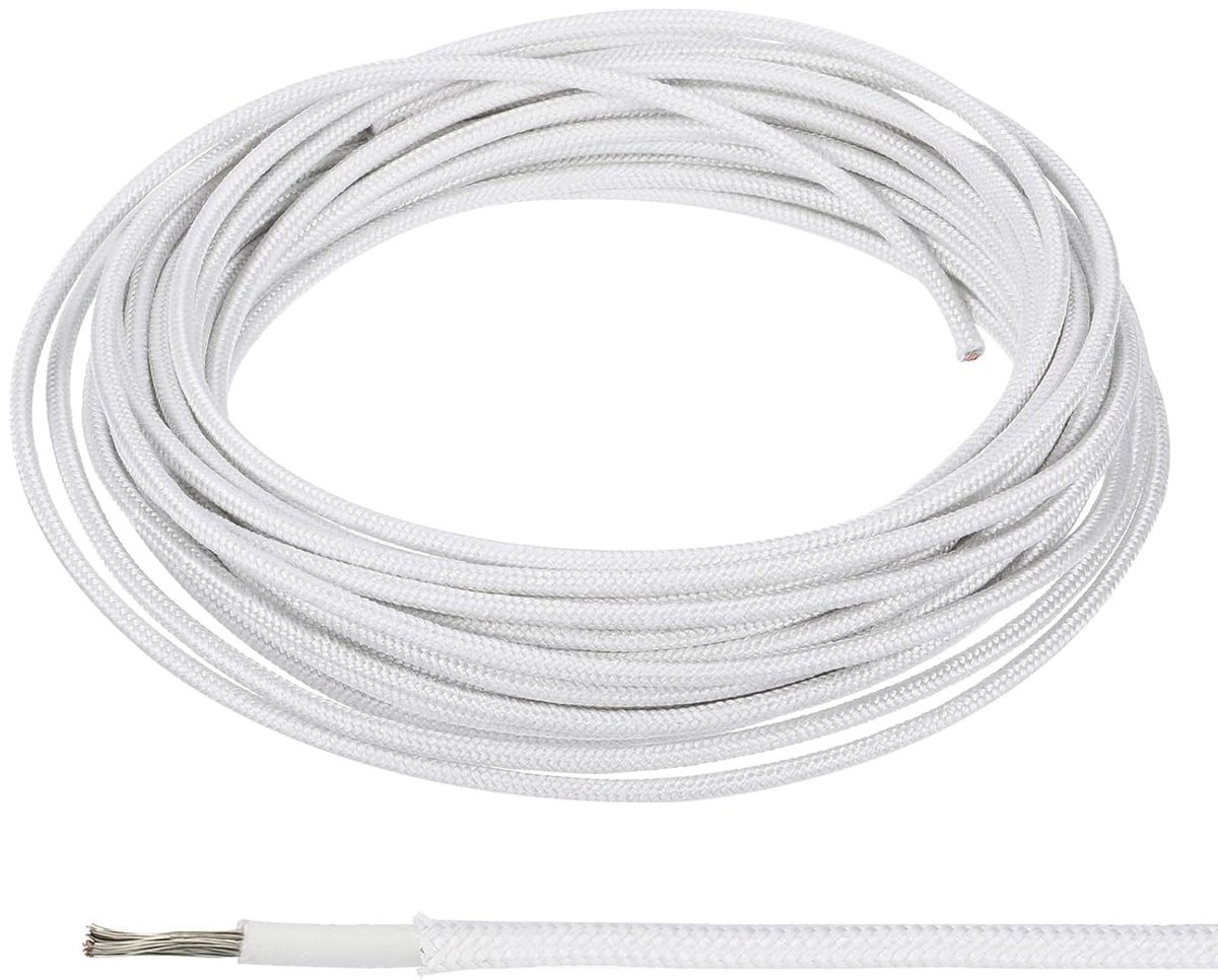 Elektrisch Draad - Siliconen Kabel - Hoge Temperatuur - Flexibel - 16.4 Voet - Wit