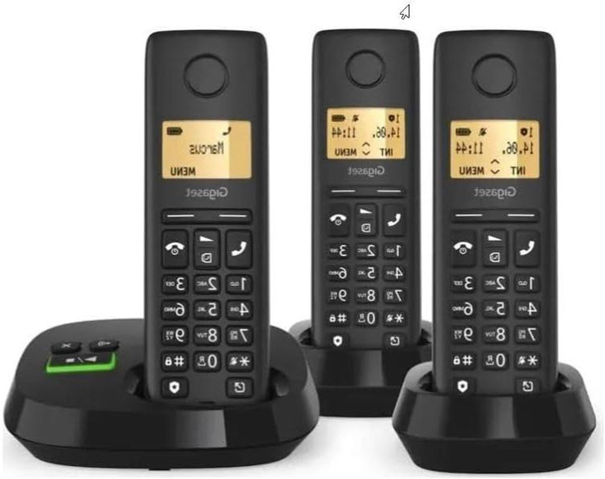 Draadloze Telefoon - DECT Telefoon - Thuis Bellen - Met Antwoordapparaat - Trio Set - Zwart