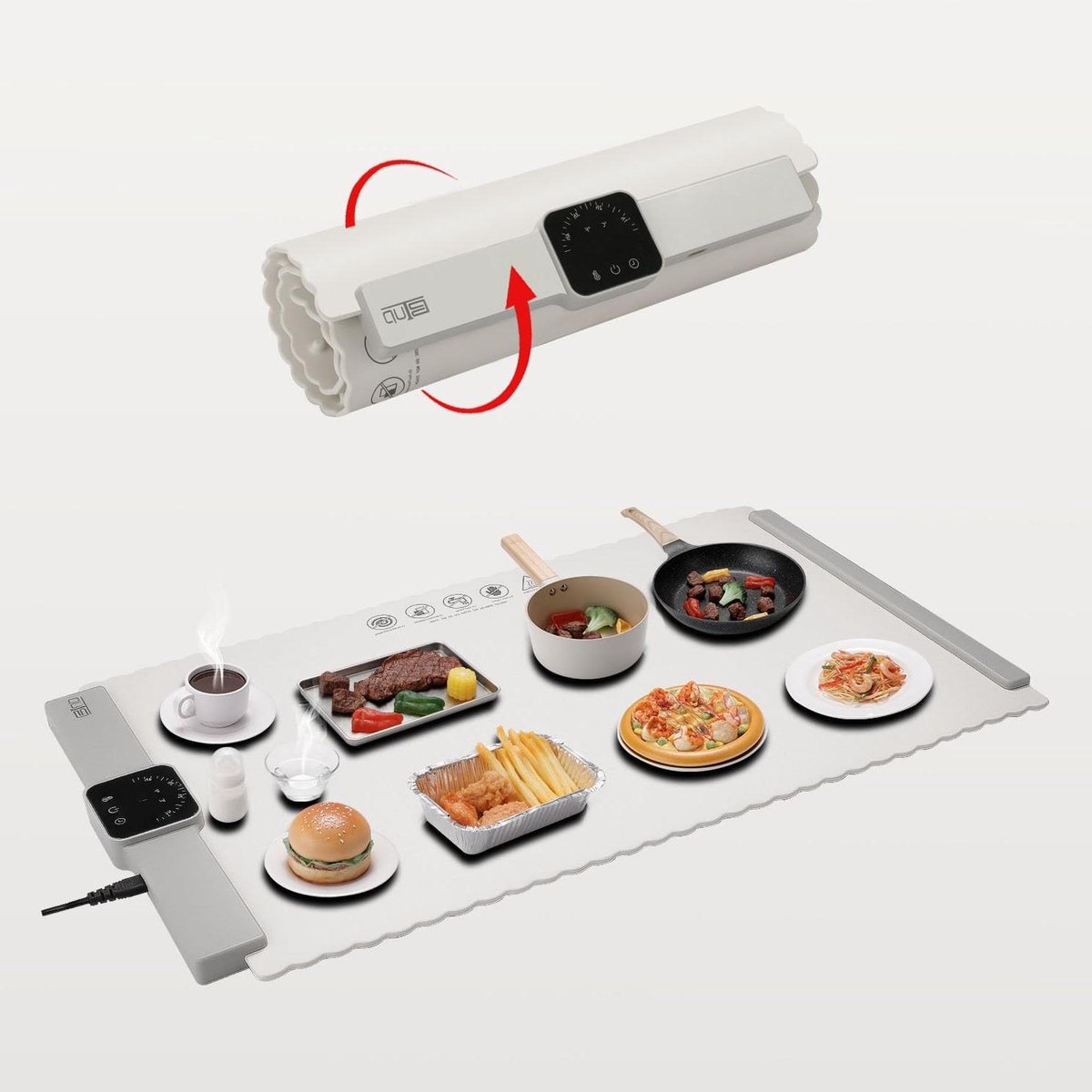 Elektrische Warmhoudlade - Voedselverwarmer Mat - Eten Warm Houden - Instelbare Temperatuur - 66 x 39 cm - Zwart