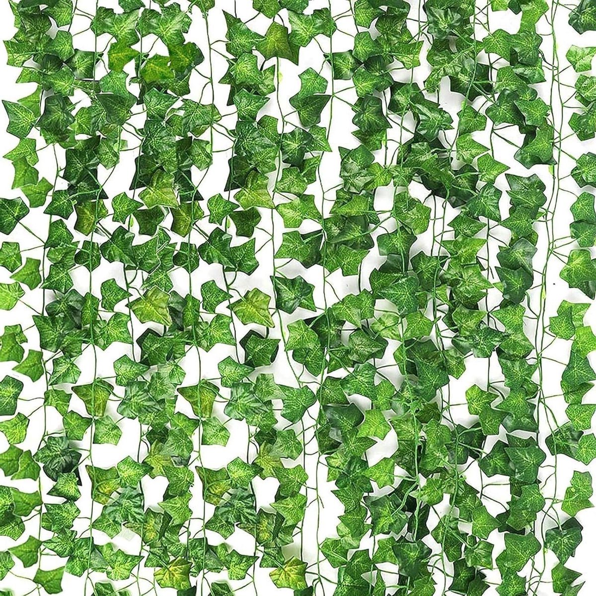 Kunstmatige Klimop Slingers - Groene Planten - Decoratie Binnen Buiten - Levendige Kleuren - 14 Stuks - Groen