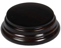 Houten Sokkels - Display Voet - Modelbouw Presentatie - Massief Hout Gelakt - Diameter 15 cm - Walnoot