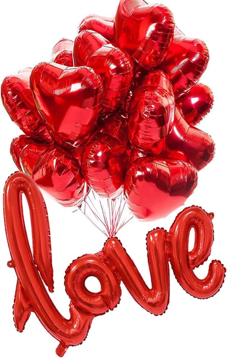 Ballonnen Rood Hart Valentijnsdag, 1 LOVE Ballon Aluminiumfolie, Valentijnsdag Ballonnen, Valentijnsdag Decoratie