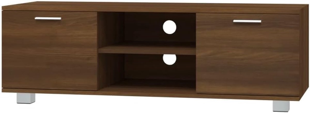 Tv-meubel - Mediabox kast - Media organiseren - Vochtbestendig materiaal - 120x405x35 cm - Bruin eiken