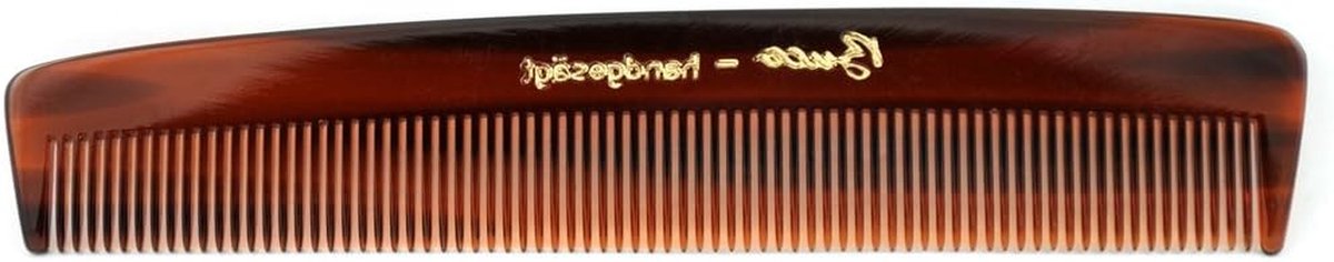 Kam Fijne Tanden - Herenkam Stylingkam - Haar Stylen - Handgezaagd Burr-vrij - 14.5 cm - Bruin