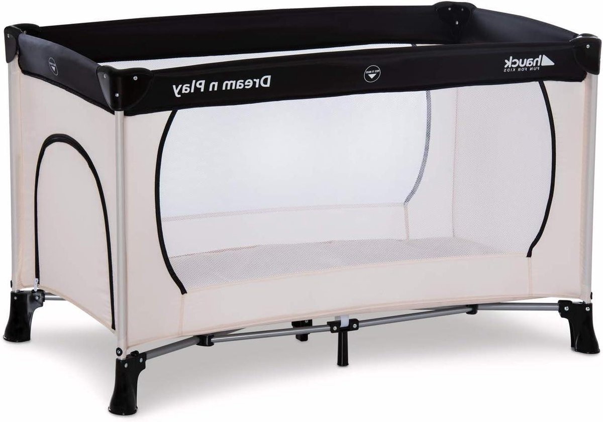 Reisbedje - Campingbedje Kinderbed - Veilig Spelen - Compact Opvouwbaar - 120 x 60 cm - Beige Grijs